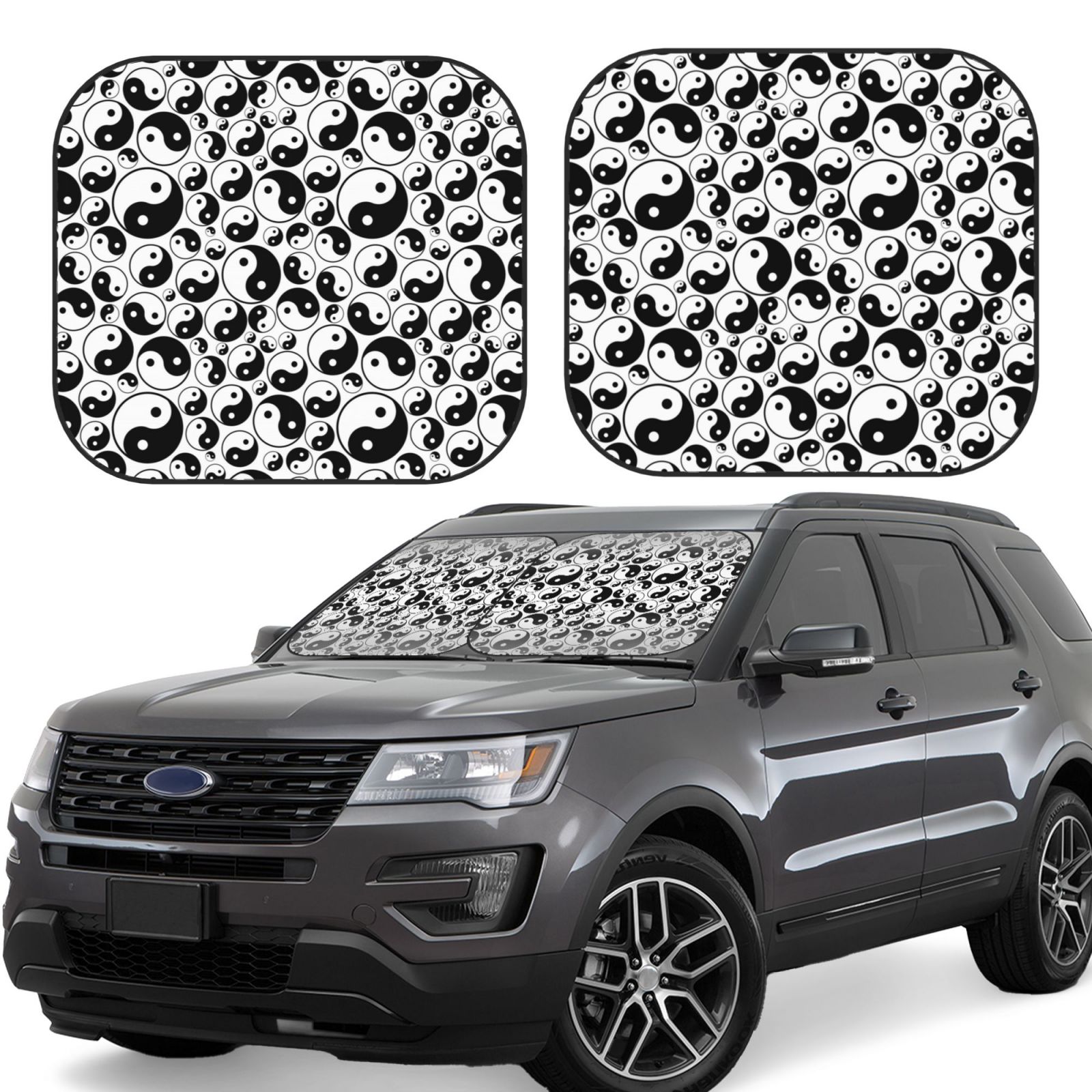 Meditation Yoga Pattern Print Car Sun Shade