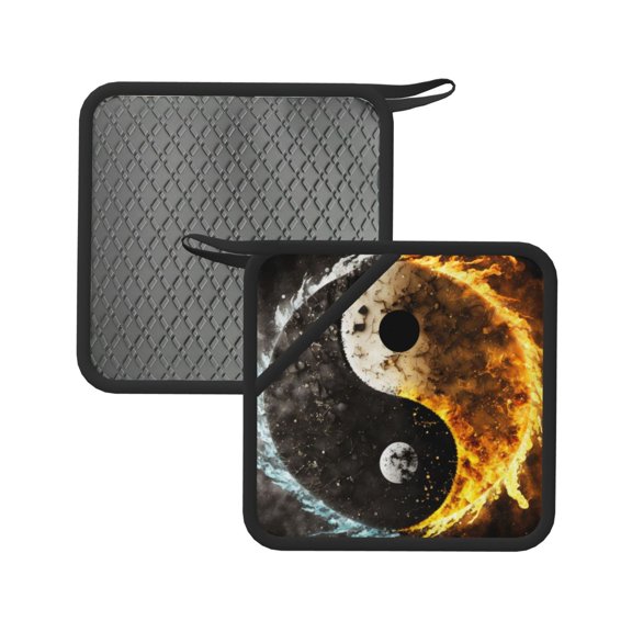 Honeii Yin Yang for Silicone Trivets for Hot Pots and Pans -Trivet Mat - Heat Resistant Silicone Trivet - Hot Plate Mats