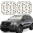 thumbnail image 1 of Honeii Yoga Labrador Retriever Print Foldable Car Sun Shade for Windshield, 2-Piece UV Protection Shade, Protects Car Interior, Ideal for Cars, Trucks, SUVs-Medium, 1 of 6