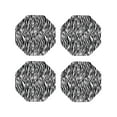 thumbnail image 1 of Honeii Zebra print Leather Coaster Set of 4, ideal for safeguarding your furniture from drinks spills and effortless cleanup-Octagon, 1 of 6