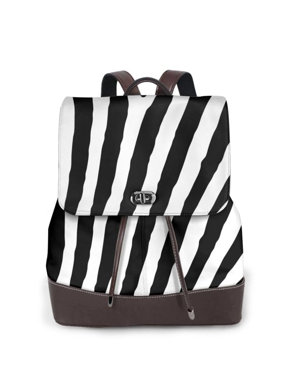 Zebra rint Leather Backpack,Trendy Leather Backpack,PU Leather Daypack, Ideal for Work, School, Nurse, College & Travel