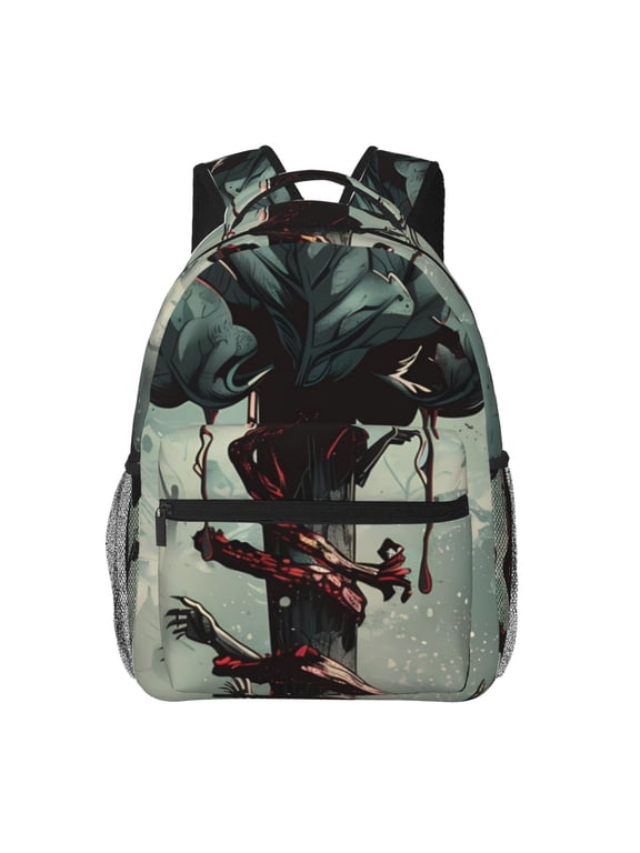 Zombie Flower Apocalypse Print Backpack for Both Men and Women, Basic Bookbag for College, Work, or Travel,Rucksack Computer Bag-One Size