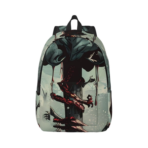 Honeii Zombie Flower Apocalypse Print Canvas College Laptop Backpack, Durable Rucksack Travel Notebook Bag School Backpack Book Bag for Men Women-Medium