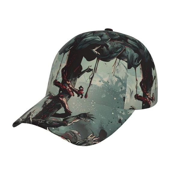 Honeii Zombie Flower Apocalypse Print Hat, Women's Baseball Hat Unisex Fit, Baseball Cap,Adjustable One Size