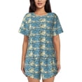 thumbnail image 1 of Honeii anchovy for Women's Summer Pajama Set ,Soft Short Sleeve Shirt & Matching Bottoms,Loungewear,2PCS Sleepwear Relaxed Home Wear-Small, 1 of 6