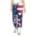 thumbnail image 1 of Honeii bass fish with the USA flag for elegant Women's Lounge Pants and Pajama Pants, crafted for ultimate comfort in your sleepwear essentials-Medium, 1 of 6