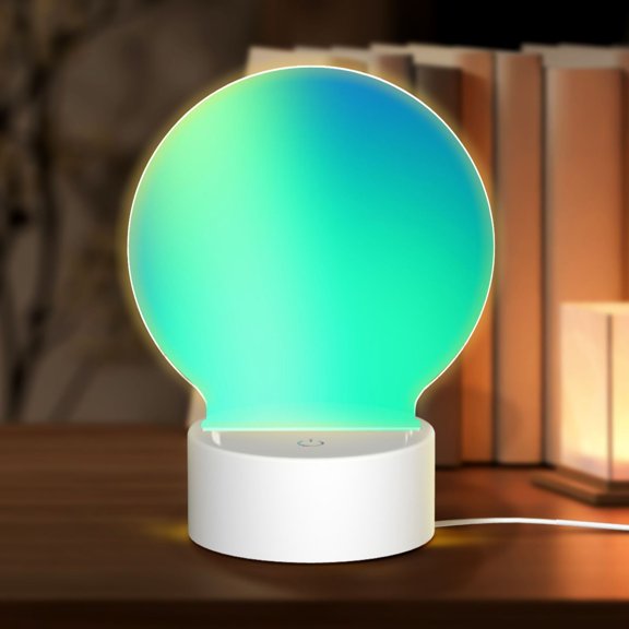 Honeii blue green colors Print Acrylic LED Night Lamp,Round Touch-Control Night Light with 3 Lighting Modes,for Bedrooms, Living Rooms, and Gifting