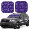 thumbnail image 1 of Honeii blue purple Snowflake Print Foldable Car Sun Shade for Windshield, 2-Piece UV Protection Shade, Protects Car Interior, Ideal for Cars, Trucks, SUVs-Small, 1 of 6