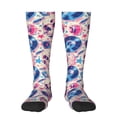 thumbnail image 1 of Honeii blue record rock Skull Print Long Socks,Novelty Design Socks Gift for Men and Women,Crew Socks,Calf Socks, 1 of 6