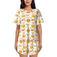 thumbnail image 1 of Honeii bunny in Easter eggs for Women's Summer Pajama Set ,Soft Short Sleeve Shirt & Matching Bottoms,Loungewear,2PCS Sleepwear Relaxed Home Wear-Medium, 1 of 6