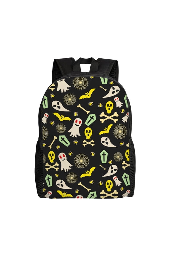 cartoon Skull spider web Print Laptop Backpack for Work, College, Travel, Daily Backpacks for Men Women, Sport Rucksack,Computer Bag