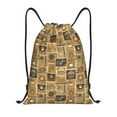 thumbnail image 1 of Honeii coffee Stamps Print Drawstring Backpack,Drawstring Bags String Backpack Gym Cinch Sack Backpack Sport Bag Draw-Small, 1 of 6