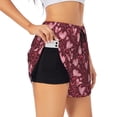 thumbnail image 1 of Honeii colorful Heart print a double-layered women's running short, ideal for gym, tennis, and various activities, complete with a practical pocket-Large, 1 of 7