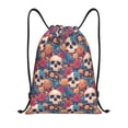 thumbnail image 1 of Honeii colorful Skull rose Print Drawstring Backpack,Drawstring Bags String Backpack Gym Cinch Sack Backpack Sport Bag Draw-Medium, 1 of 6