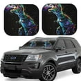 thumbnail image 1 of Honeii colorful flames dinosaur Print Foldable Car Sun Shade for Windshield, 2-Piece UV Protection Shade, Protects Car Interior, Ideal for Cars, Trucks, SUVs-Medium, 1 of 6