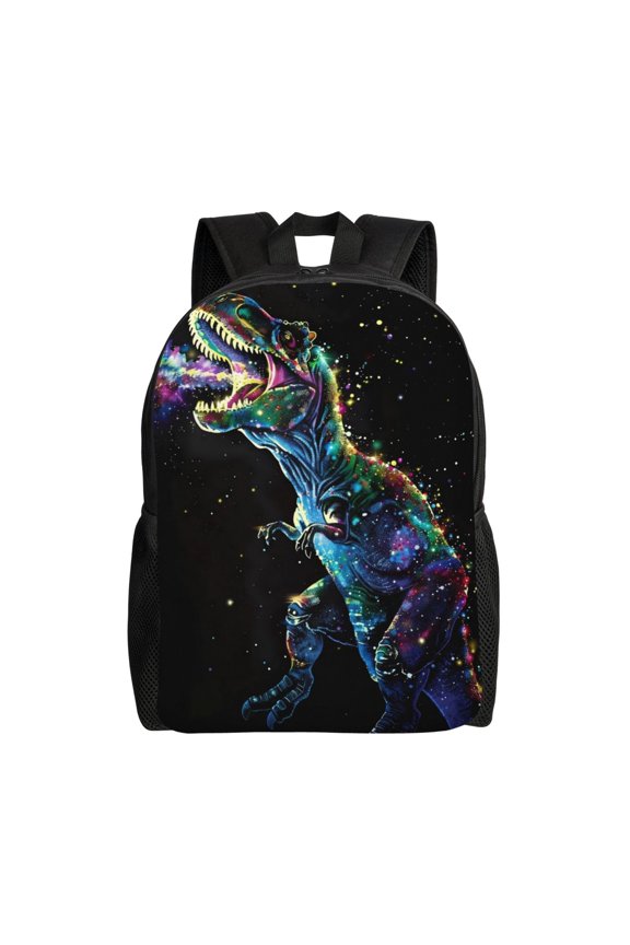 colorful flames dinosaur Print Laptop Backpack for Work, College, Travel, Daily Backpacks for Men Women, Sport Rucksack,Computer Bag