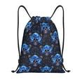 thumbnail image 1 of Honeii cool blue flower Skull Print Drawstring Backpack,Drawstring Bags String Backpack Gym Cinch Sack Backpack Sport Bag Draw-Small, 1 of 6