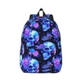 thumbnail image 1 of Honeii cool crystal Skull flower Print Canvas College Laptop Backpack, Durable Rucksack Travel Notebook Bag School Backpack Book Bag for Men Women-Small, 1 of 7