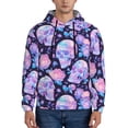 thumbnail image 1 of Honeii crystal Skull flower Pattern Mens Hoodies Men's Loose Sleeve Sweatshirt,Pullover Hooded Sweatshirt for Men,Essentials Hoodie-Large, 1 of 7