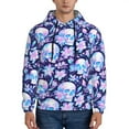 thumbnail image 1 of Honeii crystal Skull flower leaf Pattern Mens Hoodies Men's Loose Sleeve Sweatshirt,Pullover Hooded Sweatshirt for Men,Essentials Hoodie-XX-Large, 1 of 7