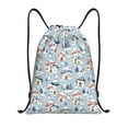 thumbnail image 1 of Honeii cute Mushroom Village Print Drawstring Backpack,Drawstring Bags String Backpack Gym Cinch Sack Backpack Sport Bag Draw-Medium, 1 of 6