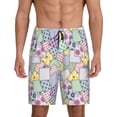 thumbnail image 1 of Honeii different patchwork Print Men's Pajama Sleepwear Shorts - a comfy pajama bottom and lounge short for Relaxed Home Wear-XX-Large, 1 of 6