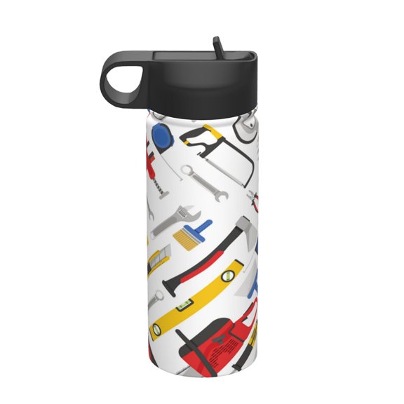 Honeii equipment for repair tools Print 18 oz Insulated Water Bottle with Straw Lid, Stainless Steel Sports Water Bottles, Double Walled Vacuum, Leak Proof