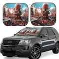 thumbnail image 1 of Honeii fairy-tale-world-with-delicious-candy Print Foldable Car Sun Shade for Windshield, 2-Piece UV Protection Shade, Protects Car Interior, Ideal for Cars, Trucks, SUVs-Medium, 1 of 6