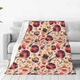 thumbnail image 1 of Honeii gold Skull Guitar record Print Fleece Blanket - Throw Blanket for Bed, Sofa, Couch, Camping, and Travel , Microplush Ultra Soft Warm Blanket-40"x30", 1 of 7