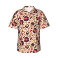 thumbnail image 1 of Honeii gold Skull Guitar record Print Men’s Hawaiian Shirt,Classic Button-Down Short Sleeve Shirt, for Beach, Vacation, and Outdoor Activities,X-Large, 1 of 7