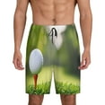 thumbnail image 1 of Honeii golf ball perched on a tee Print Men's Pajama Sleepwear Shorts - a comfy pajama bottom and lounge short for Relaxed Home Wear-3X-Large, 1 of 6