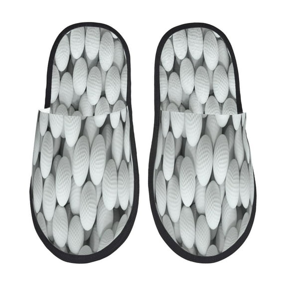 Honeii golf balls Print Furry Slippers Bedroom Slippers for Women and Men Fuzzy Plush Comfy Faux Fur Lined Slide Shoes -Medium