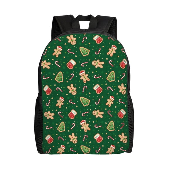Honeii green Christmas Element Print Laptop Backpack for Work, College, Travel, Daily Backpacks for Men Women, Sport Rucksack,Computer Bag