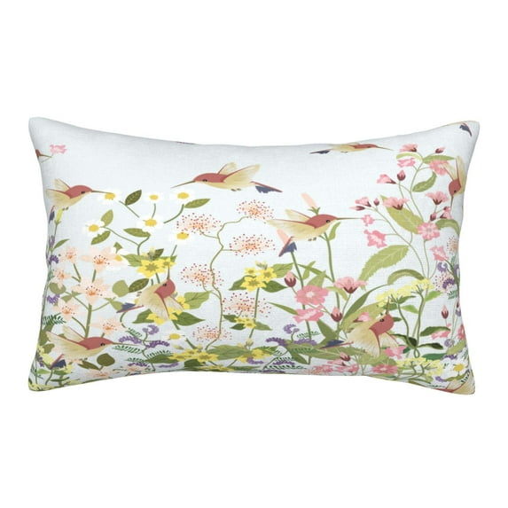 Honeii hummingbird in floral Pattern Decorative Throw Pillow Case - Elevate Your Couch, Sofa, or Bed with Stylish Home Decor(No pillow core)-16"x24"