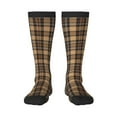 thumbnail image 1 of Honeii khaki coffee plaid Print Long Socks,Novelty Design Socks Gift for Men and Women,Crew Socks,Calf Socks, 1 of 6