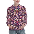 thumbnail image 1 of Honeii music Skull record Guitar Pattern Womens Oversized Hoodies Long Sleeve Sweatshirts Pullover Fall Outfits with Pocket-X-Large, 1 of 7