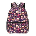 thumbnail image 1 of Honeii music Skull record Guitar Print Backpack for Both Men and Women, Basic Bookbag for College, Work, or Travel,Rucksack Computer Bag-One Size, 1 of 5