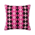 thumbnail image 1 of Honeii pink and black argyle Print Throw Pillow, Square Decorative Pillow Forms Soft Fluffy Plump Pillow Decorative Pillow Inserts,Couch Pillows-22"x22", 1 of 7