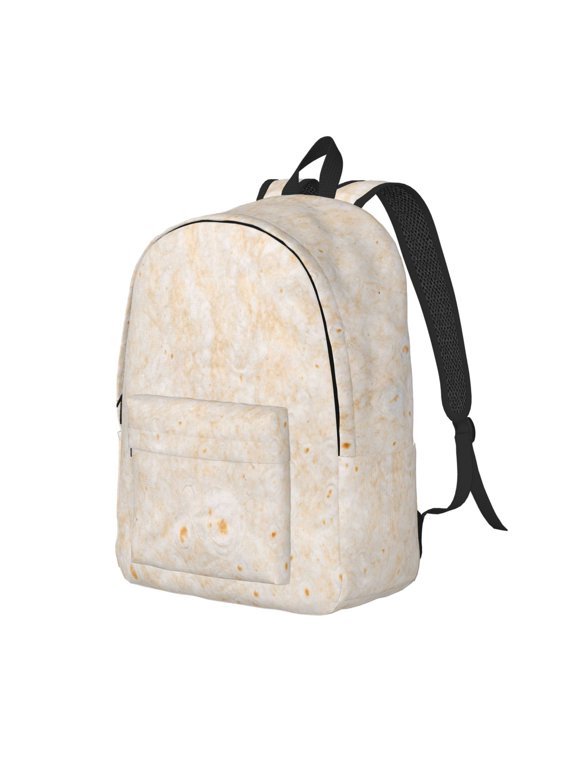 pita baked bread Print Canvas Backpack for School & Outdoor,Laptop Excursion Backpack,Notebook School Bookbag For Men Women,for Work, Travel, and Everyday Use-Small