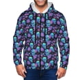thumbnail image 1 of Honeii purple flower blue Skull Print Hoodies for Men, Pullover & Full Zip, Breathable Zip up Hoodie, Sweatshirt-3X-Large, 1 of 5