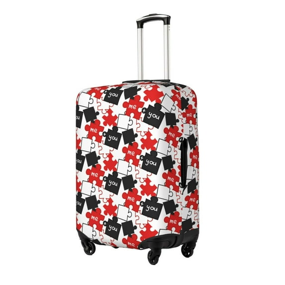 Honeii puzzle elements with the words me you Elastic Luggage Cover, featuring double-sided printing, is the ideal companion for travel, business trips, and daily use(not included suitcase )-X-Large