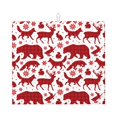 thumbnail image 1 of Honeii red plaid Moose Bunny bear for Dish Drying Mat for Kitchen Counter, Non-slip Rubber Backed, Hide Stain Kitchen Super Absorbent Draining Mat, Dish Rack Pad, 1 of 8