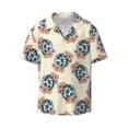 thumbnail image 1 of Honeii 's 70s Disco Ball for men's short-sleeved button-up collared shirt featuring a pocket, perfect for beach vacations, and travel adventures., 1 of 5