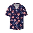 thumbnail image 1 of Honeii 's American Stars for men's short-sleeved button-up collared shirt featuring a pocket, perfect for beach vacations, and travel adventures., 1 of 5