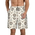 thumbnail image 1 of Honeii's Anchors with Rope Print Men's Casual Shorts with Drawstring，Swim Trunks Quick Dry Beach Shorts, 1 of 5