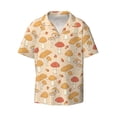 thumbnail image 1 of Honeii 's Autumn Mushrooms for men's short-sleeved button-up collared shirt featuring a pocket, perfect for beach vacations, and travel adventures., 1 of 5