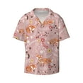 Honeii 's Beautiful Fox for men's shortsleeved buttonup collared