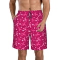 thumbnail image 1 of Honeii's Breast Cancer Awareness6 Print Men's Casual Shorts with Drawstring，Swim Trunks Quick Dry Beach Shorts, 1 of 1