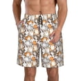 thumbnail image 1 of Honeii's Cartoon Cat 1 Print Men's Casual Shorts with Drawstring，Swim Trunks Quick Dry Beach Shorts, 1 of 5