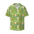 thumbnail image 1 of Honeii 's Cartoon Duck for men's short-sleeved button-up collared shirt featuring a pocket, perfect for beach vacations, and travel adventures., 1 of 5